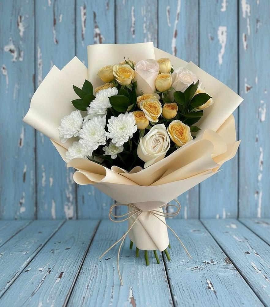 Букет цветов из: Розы и Хризантемы в Подлужном