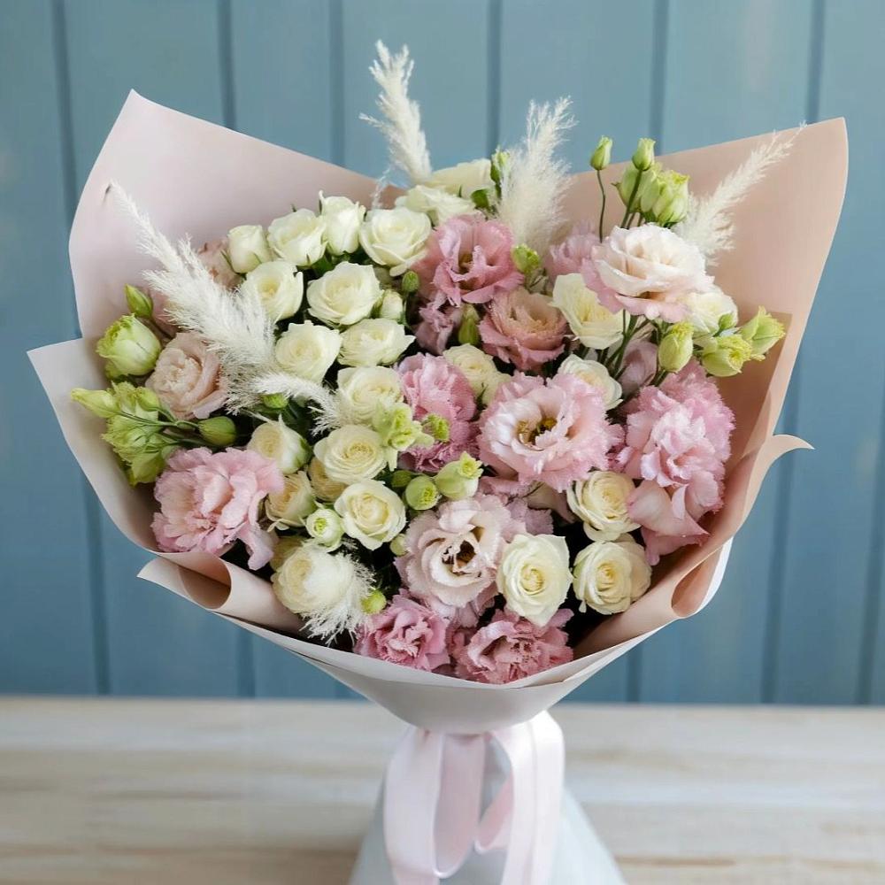 Букет цветов из: Альстромерии и Розы в Подлужном