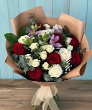 Букет цветов из:  Розы и Альстромерии в Подлужном