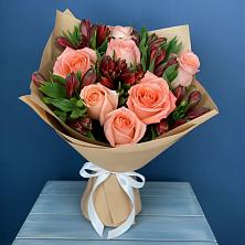Букет цветов из:  Розы и Альстромерии в Подлужном
