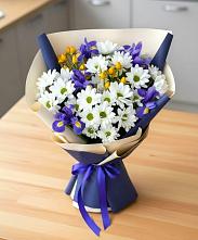 Букет цветов из:  Розы, Ирисы и Хризантемы #REPLACE_PRED# Подлужном