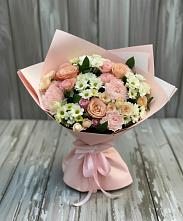 Букет цветов из:  Гвоздики, Розы и Хризантемы в Подлужном