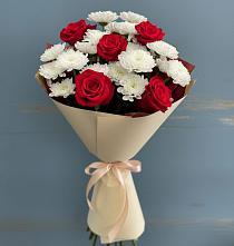 Букет цветов из:  Розы и Хризантемы в Подлужном