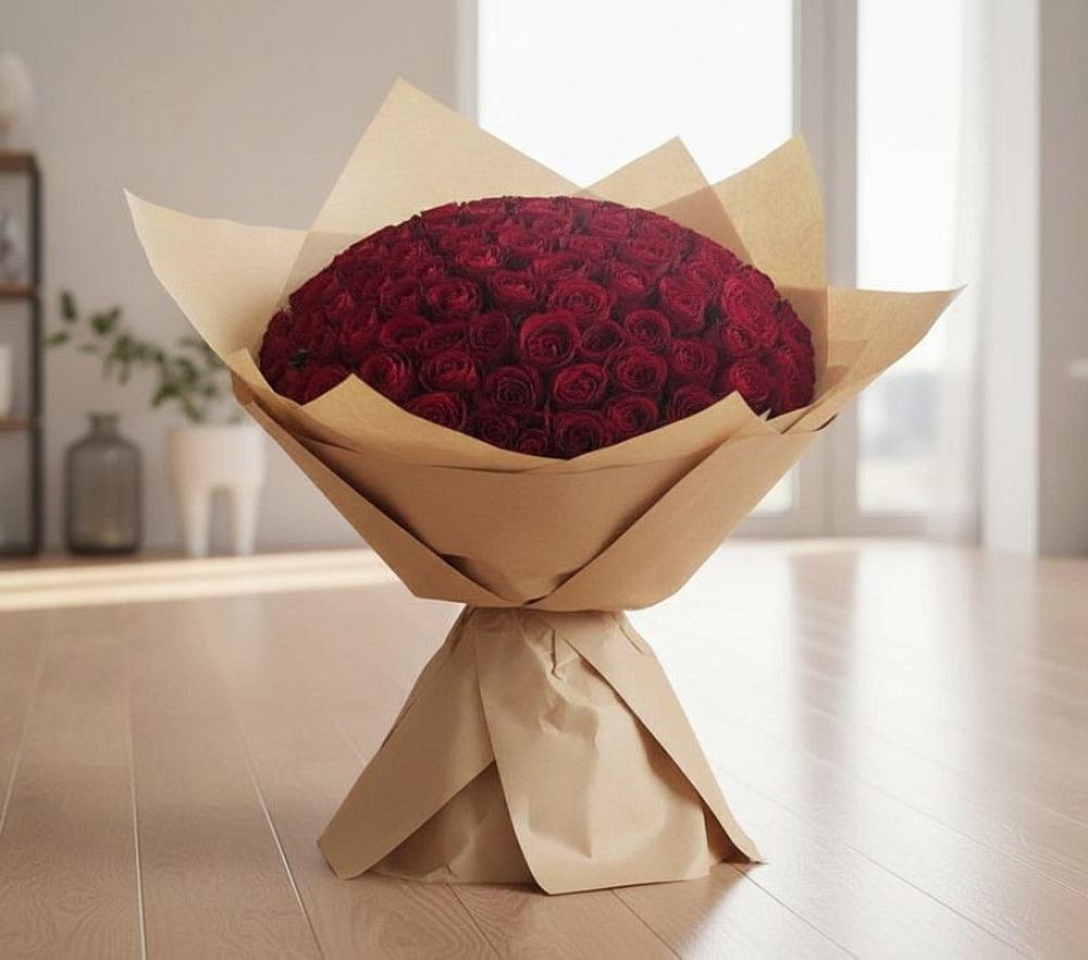 Букет 101 Красная роза в Подлужном