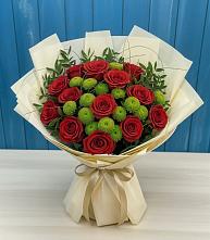 Букет цветов из:  Розы и Хризантемы #REPLACE_PRED# Подлужном