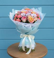 Букет цветов из:  Хризантемы и Розы #REPLACE_PRED# Подлужном