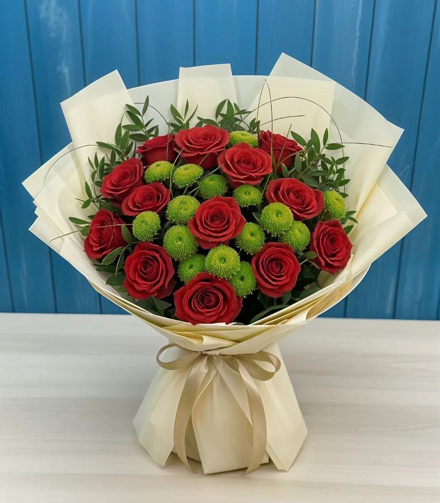 Букет цветов из: Розы и Хризантемы в Подлужном