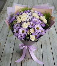 Букет цветов из:  Хризантемы и Розы #REPLACE_PRED# Подлужном