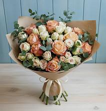 Букет цветов из:  Альстромерии и Розы в Подлужном
